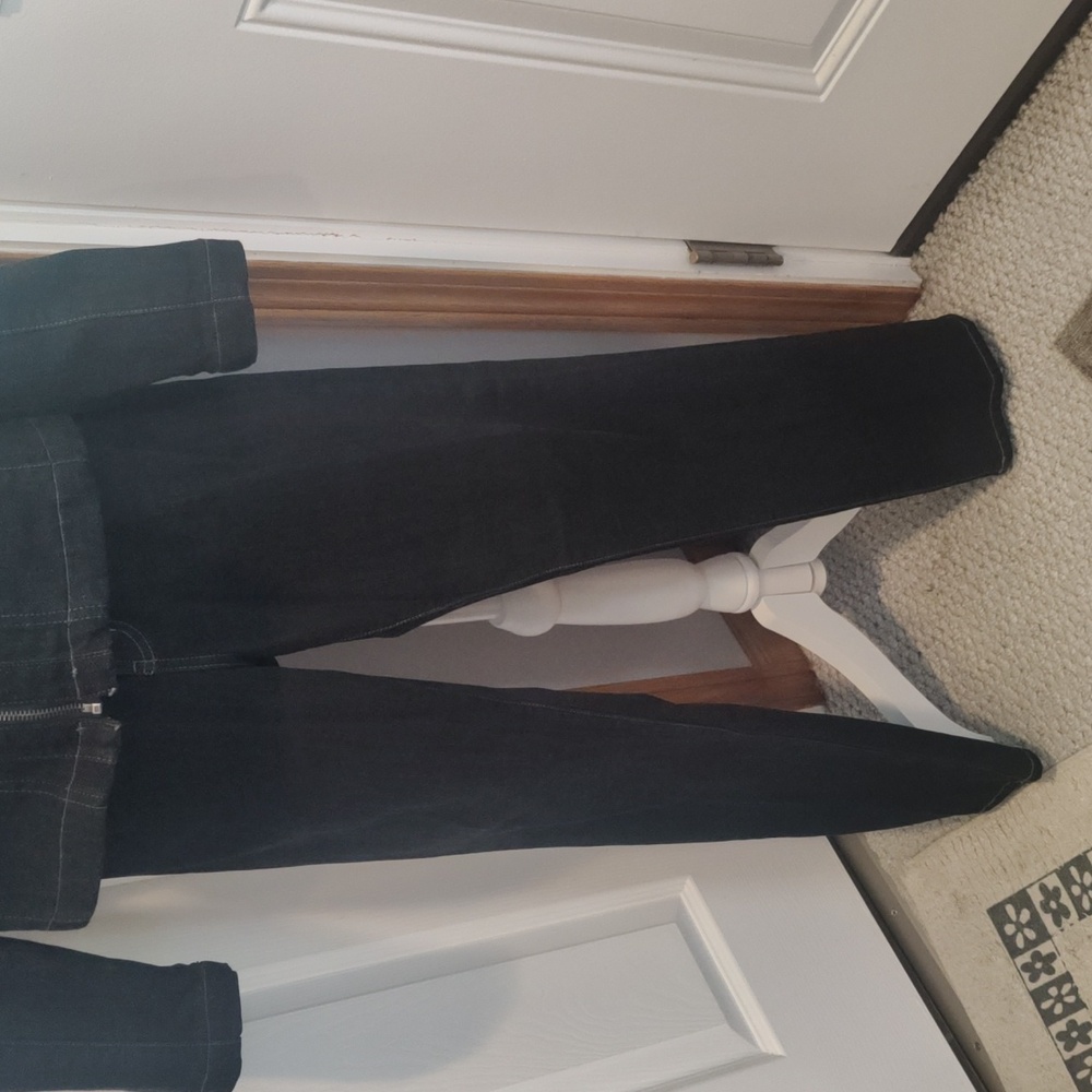 Chicos Platinum(set) jean jacket size 1 jeans size 0.5 - Picture 7 of 11